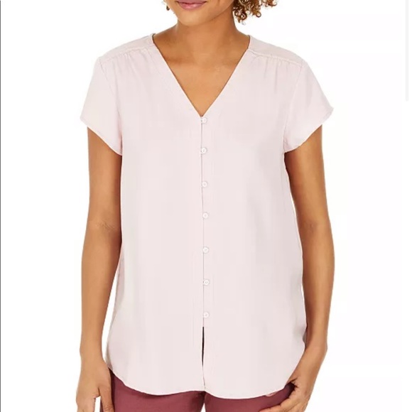 Style & Co Button down flutter sleeve blouse - Picture 1 of 7